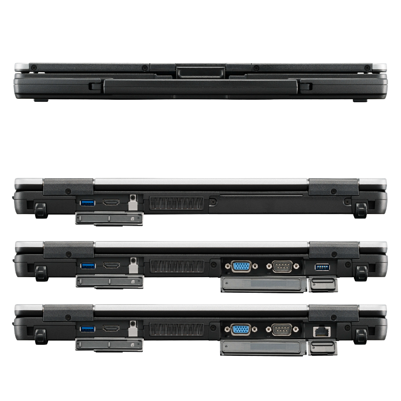 EJIAYU Toughbook FZ55-MK1 HD Toughbook FZ55 Full-HD - FZ55 HD assemblé sur mesure - Face avant et face arrière (baie modulaire arrière)